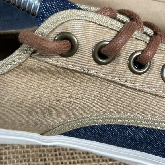 Vans Canvas Lo Two Tone Sneaker Blue Tan Lace up - Picture 5 of 13